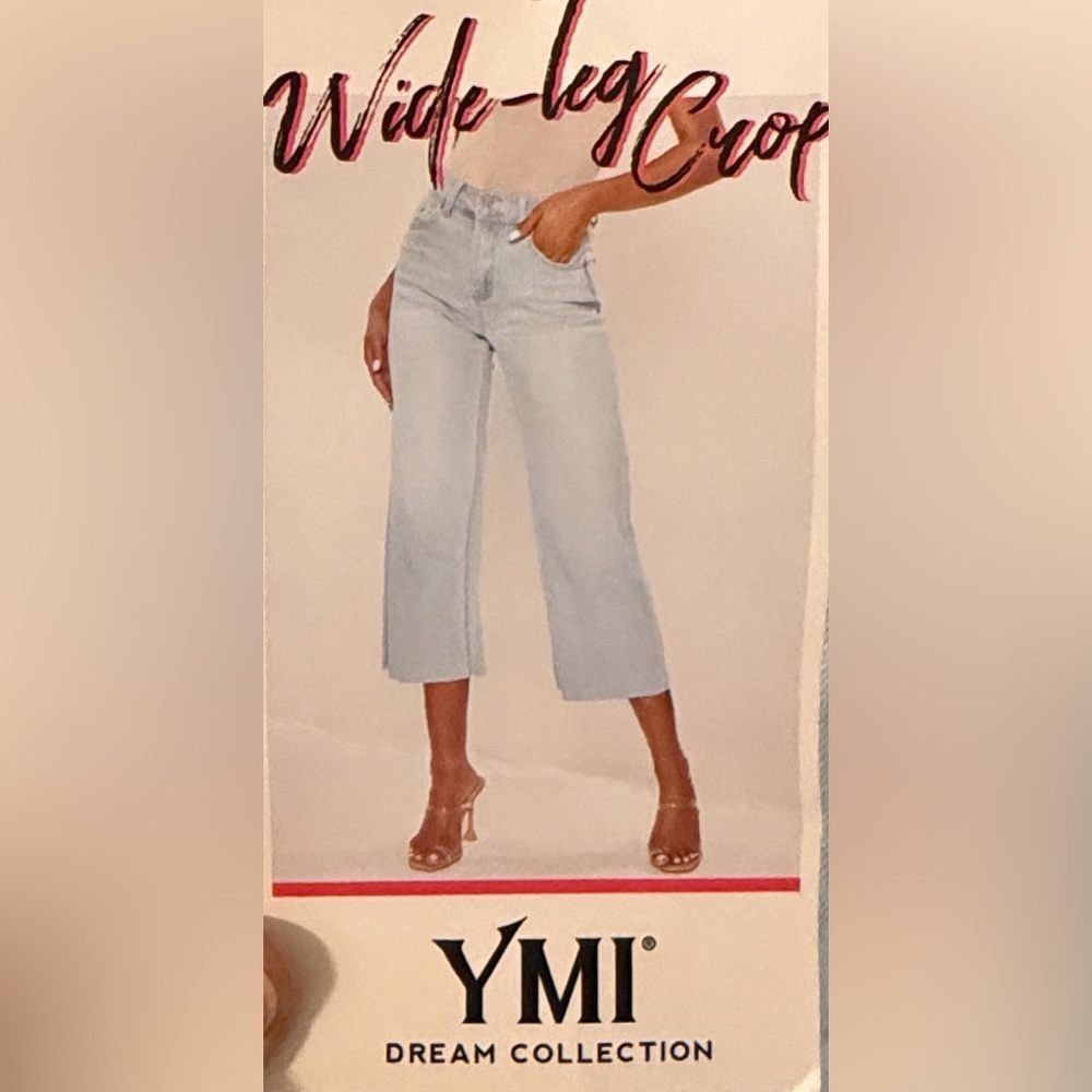 NWT YMI  Junior’s Dream High-Rise Distressed Cropped Wide-Leg Jeans Size 11